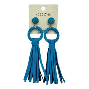 Core Turquoise Tassel and Beaded Earrings